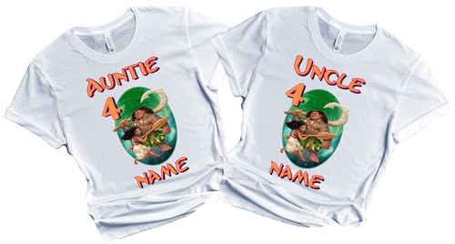 Moana Birthday Shirt Girl Boy Custom Family Matching T-shirts Princesses Personalized Name Age Family Gathering Party Kids All Colors Tees Princess