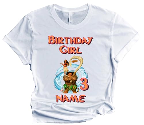 Moana Birthday Shirt Girl Boy Custom Family Matching T-shirts Personalized Name Age Family Gathering Party Kids All Colors Tees Princess