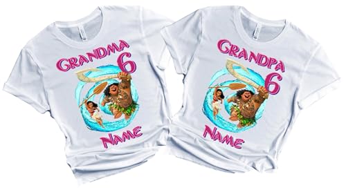 Moana Birthday Shirt Girl Boy Custom Family Matching T-shirts Personalized Name Age Family Gathering Party Kids All Colors Tees Princess