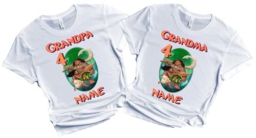 Moana Birthday Shirt Girl Boy Custom Family Matching T-shirts Princesses Personalized Name Age Family Gathering Party Kids All Colors Tees Princess