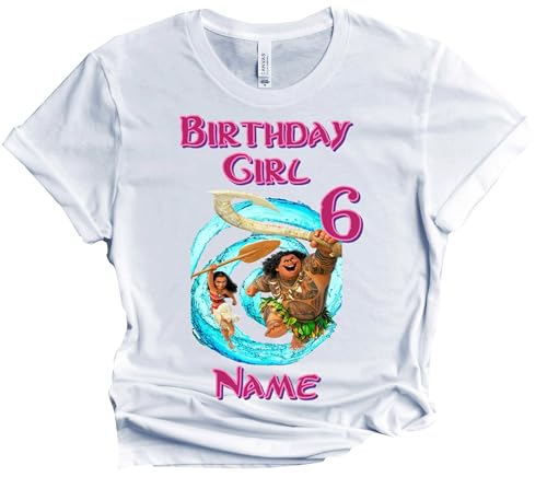 Moana Birthday Shirt Girl Boy Custom Family Matching T-shirts Personalized Name Age Family Gathering Party Kids All Colors Tees Princess