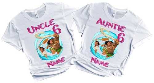 Moana Birthday Shirt Girl Boy Custom Family Matching T-shirts Personalized Name Age Family Gathering Party Kids All Colors Tees Princess