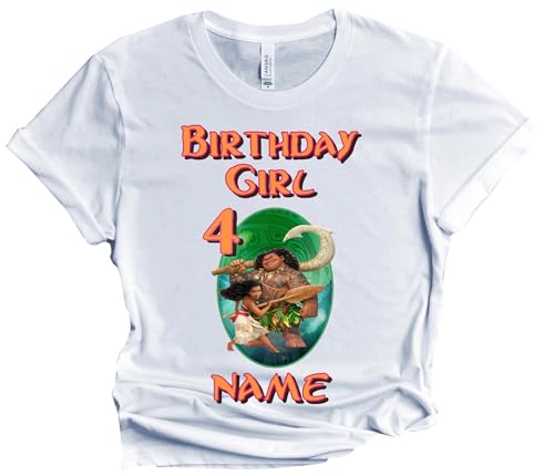 Moana Birthday Shirt Girl Boy Custom Family Matching T-shirts Princesses Personalized Name Age Family Gathering Party Kids All Colors Tees Princess