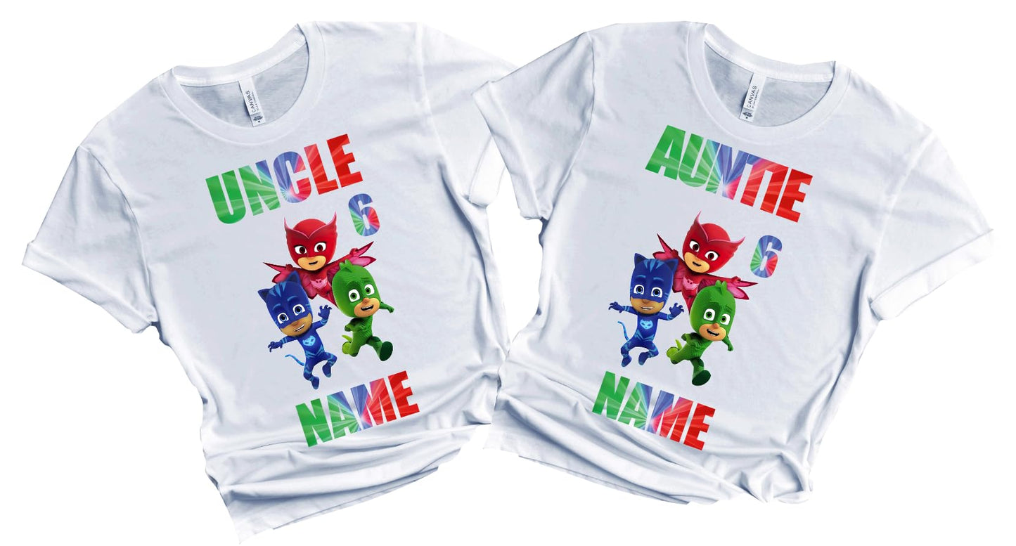 Birthday Kids Tshirt Boy Girl Tees Matching Family Super Hero Customize Shirts Birthday Girl Party Gathering Custom Name Age Personalized Birthday Shirts All Family Baby Mask Girl