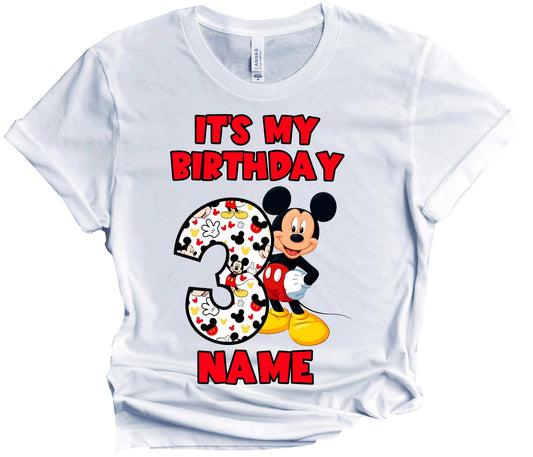 Birthday Kids Tshirt Mouse Boy Girl Tees Matching Family Customize Shirts Birthday Girl Party Gathering Custom Name Age Personalized Birthday Shirts All Family Baby Girl