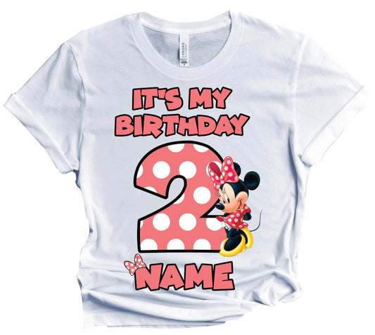 Birthday Kids Tshirt Mouse Boy Girl Tees Matching Family Customize Shirts Birthday Girl Party Gathering Custom Name Age Personalized Birthday Shirts All Family Baby Girl