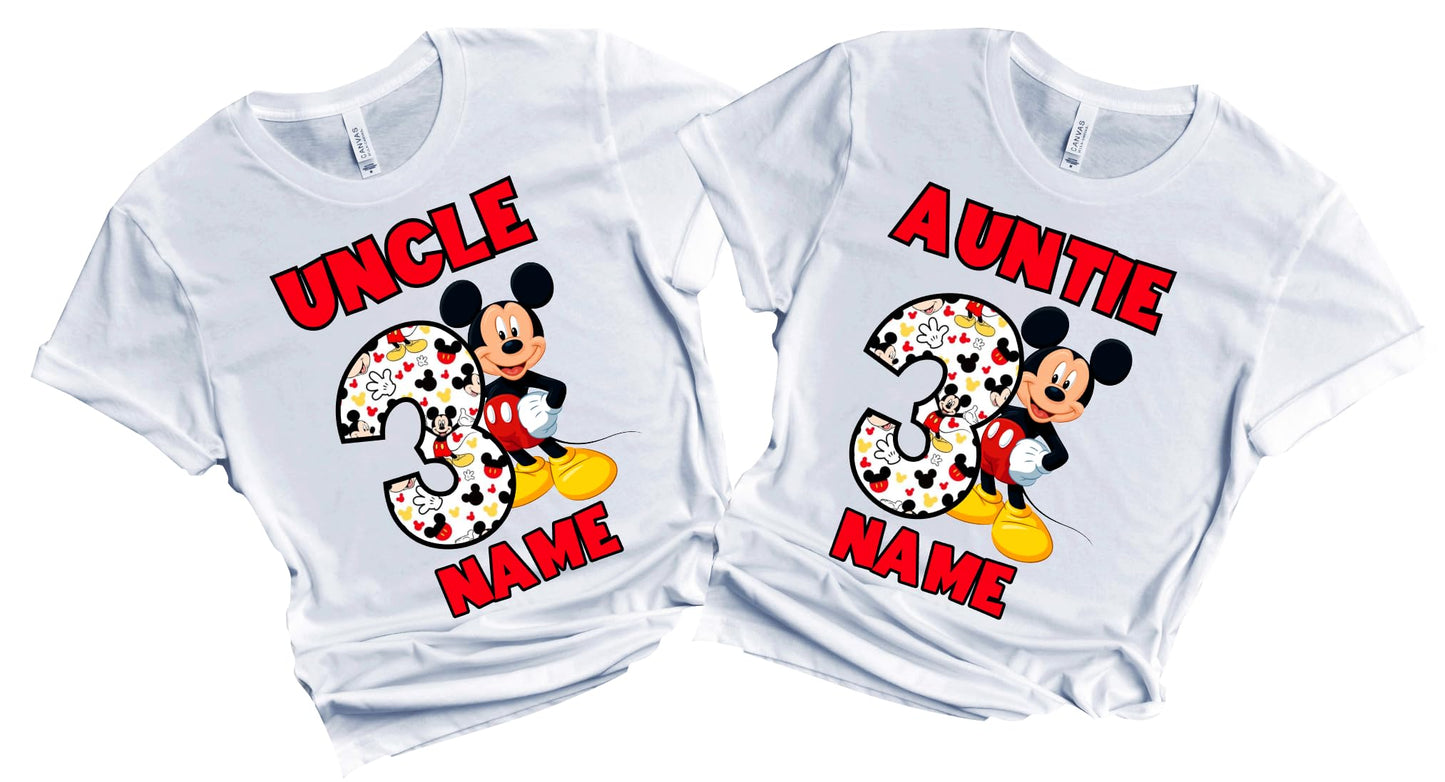 Birthday Kids Tshirt Mouse Boy Girl Tees Matching Family Customize Shirts Birthday Girl Party Gathering Custom Name Age Personalized Birthday Shirts All Family Baby Girl