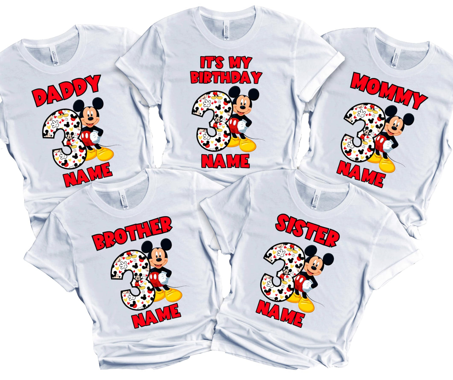 Birthday Kids Tshirt Mouse Boy Girl Tees Matching Family Customize Shirts Birthday Girl Party Gathering Custom Name Age Personalized Birthday Shirts All Family Baby Girl