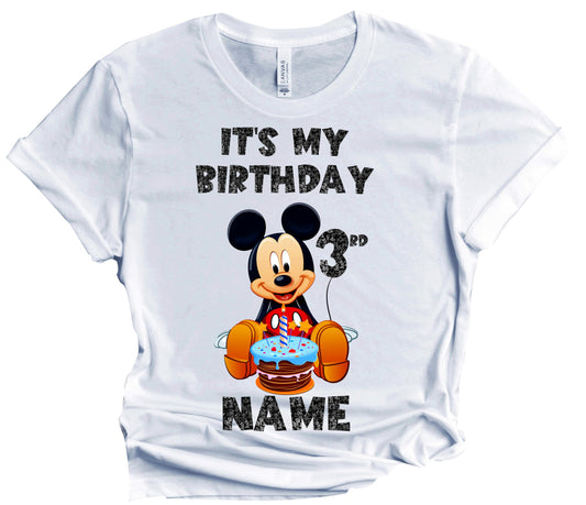 Birthday Kids Tshirt Mouse Boy Girl Tees Matching Family Customize Shirts Birthday Girl Party Gathering Custom Name Age Personalized Birthday Shirts All Family Baby Girl