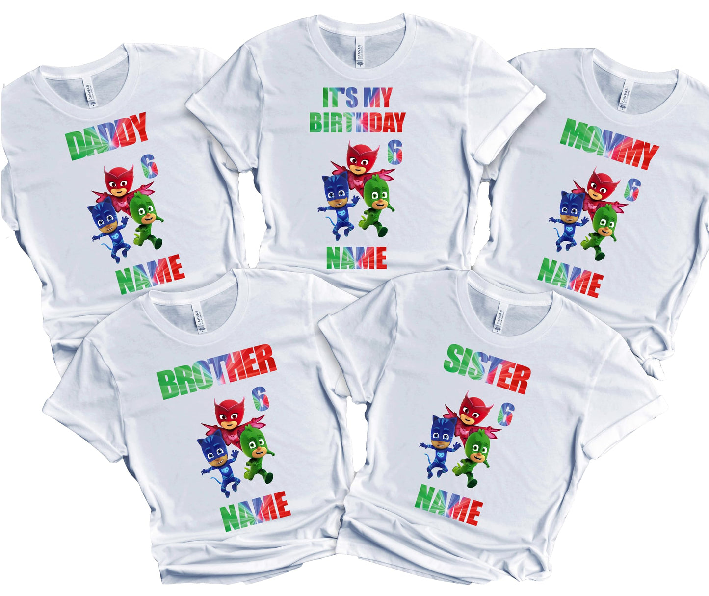 Birthday Kids Tshirt Boy Girl Tees Matching Family Super Hero Customize Shirts Birthday Girl Party Gathering Custom Name Age Personalized Birthday Shirts All Family Baby Mask Girl
