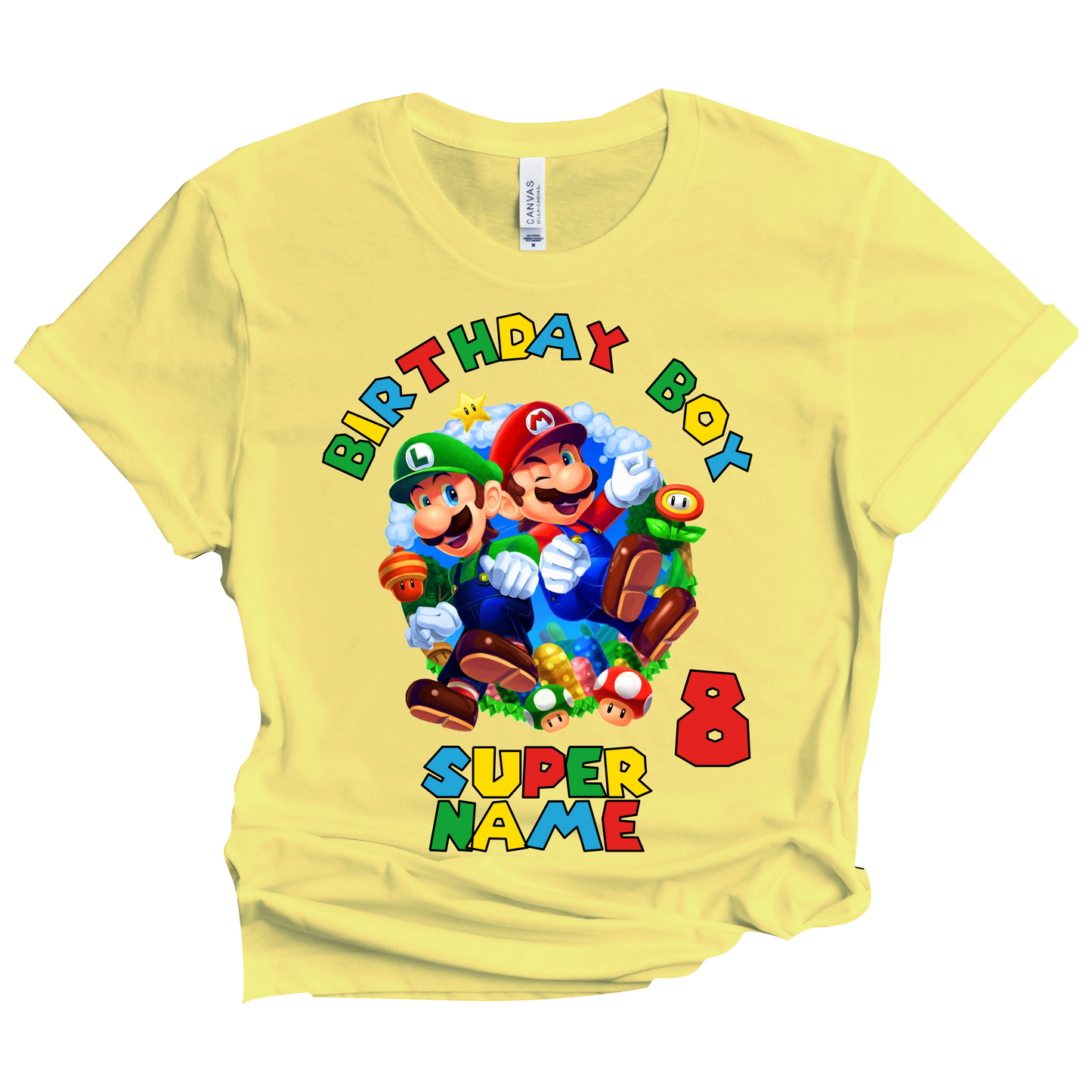 Super Birthday Mario Boy Custom Shirt Superhero Family Matching Tees Kids Party