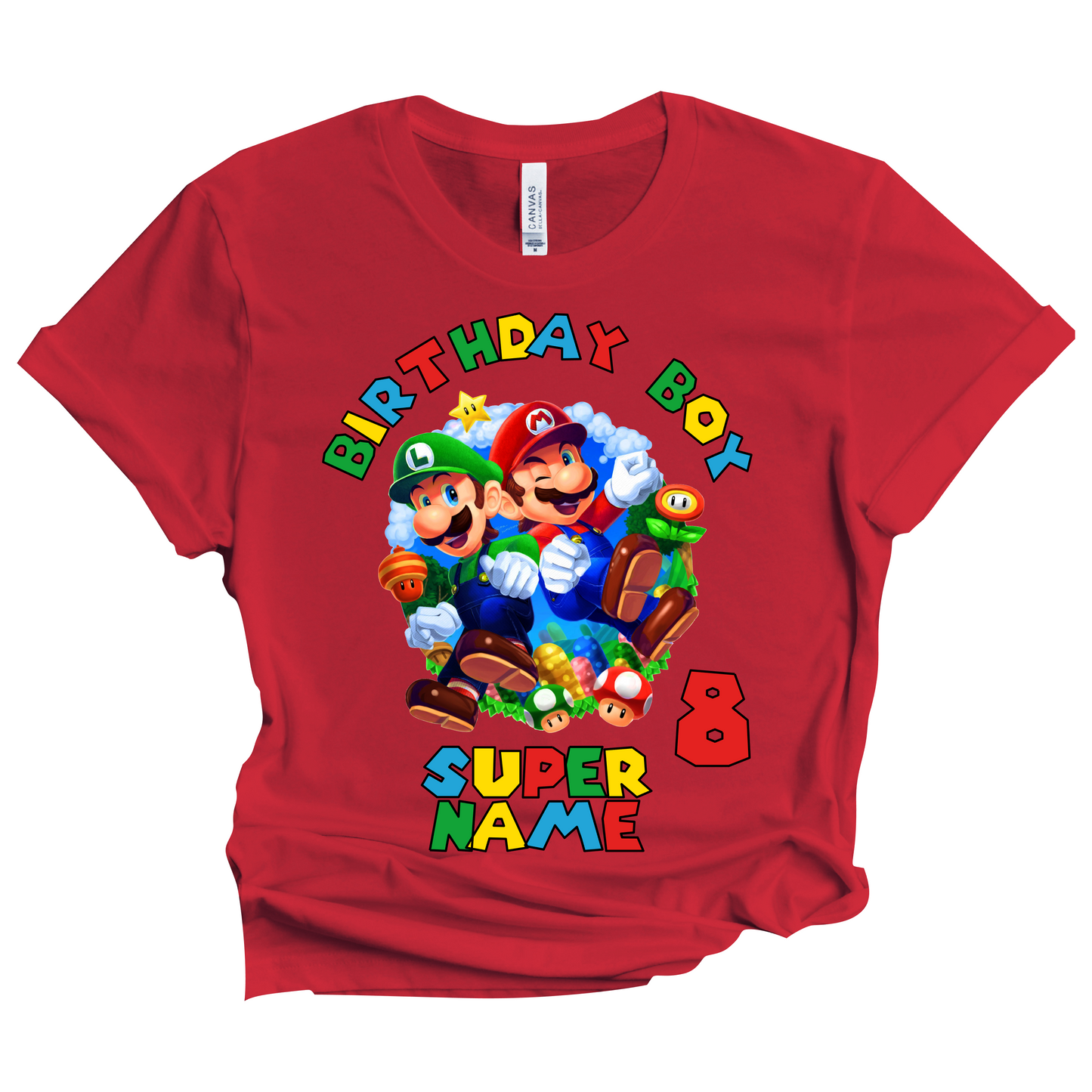 Super Birthday Mario Boy Custom Shirt Superhero Family Matching Tees Kids Party