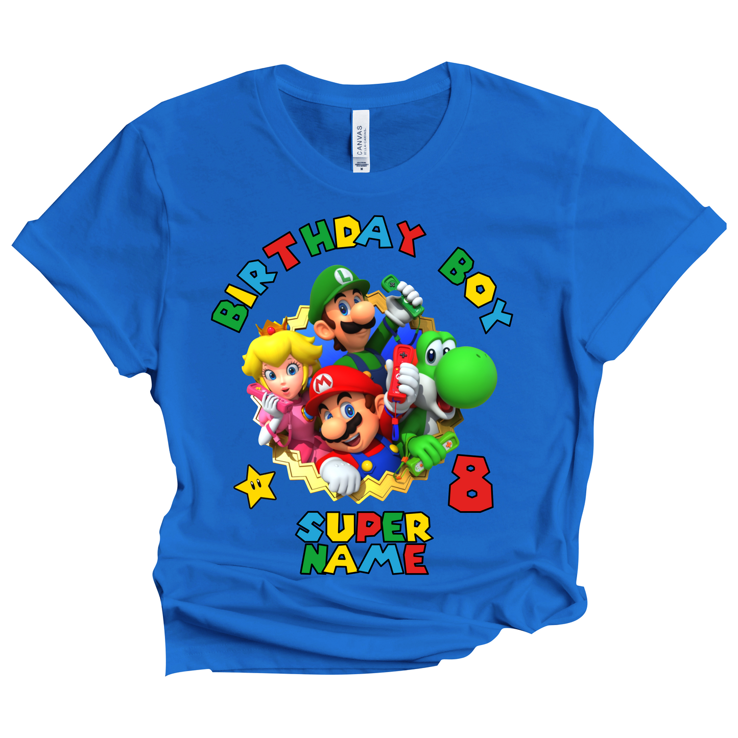 Birthday Mario Boy Shirt Super Hero Custom Tshirt Family Matching Tees Party Kids