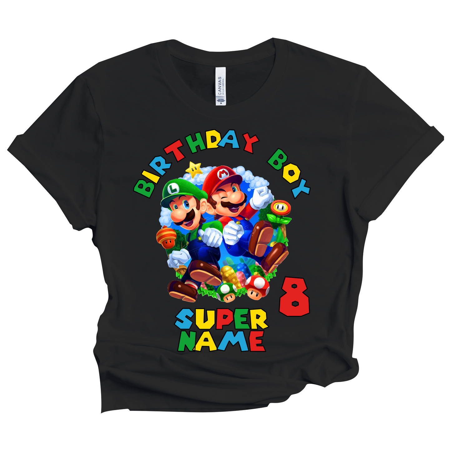 Super Birthday Mario Boy Custom Shirt Superhero Family Matching Tees Kids Party