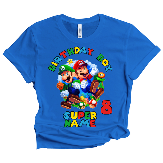 Super Mario Birthday T-Shirt Custom Matching Family Set 1