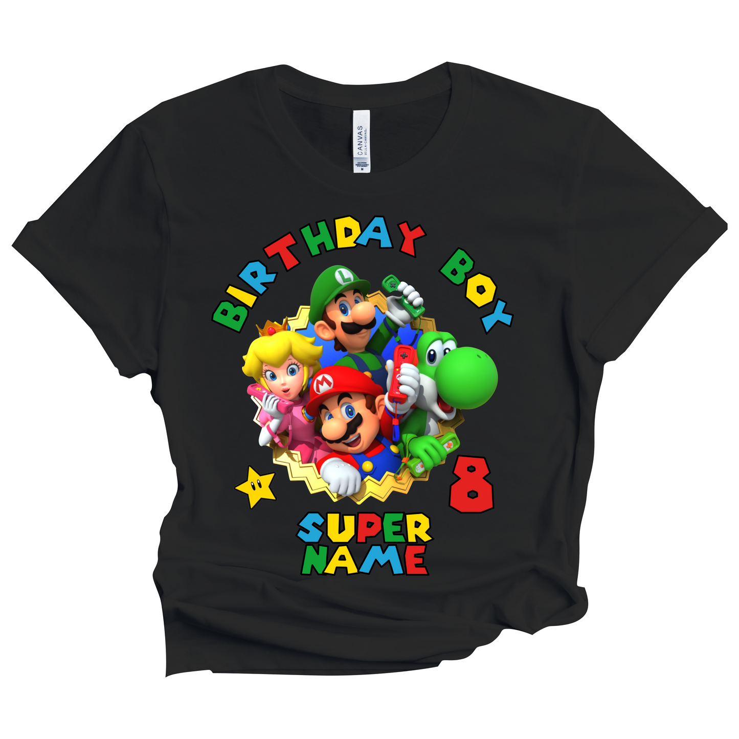 Birthday Mario Boy Shirt Super Hero Custom Tshirt Family Matching Tees Party Kids