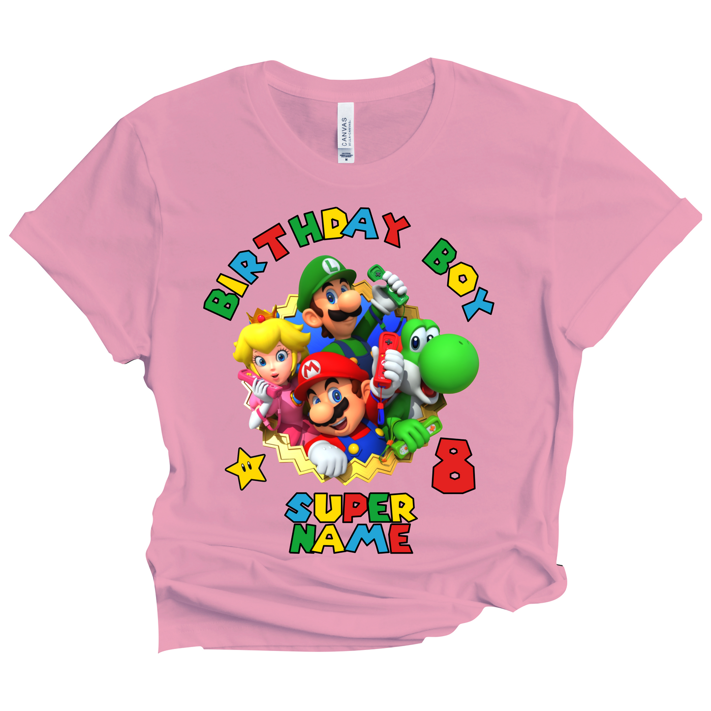 Birthday Mario Boy Shirt Super Hero Custom Tshirt Family Matching Tees Party Kids
