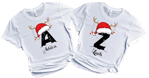Christmas Matching Shirts For All The Family Custom Gift Holidays Christmas Eve White Tshirt All Sizes Kids And Adults Personalized Customize Name Shirt