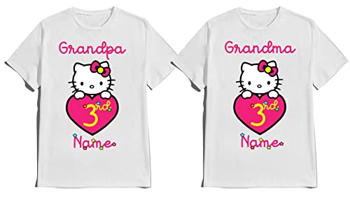 Hello Birthday Kitty Girly Shirt Family Matching T-shirts Birthday Girl Custom Tees Kids Party