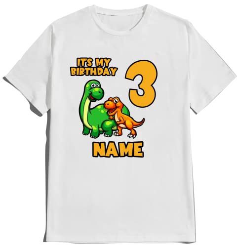 Dinosaur Birthday Boy Girl Shirt Dino Family Matching T-shirts Dinosaurs Custom Tshirt Name Age Kids Party Tees