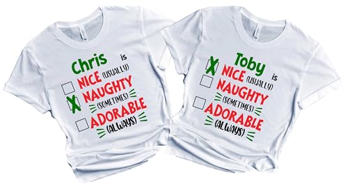 Christmas Matching Shirts For All The Family Custom Gift Holidays Christmas Eve White Tshirt All Sizes Kids And Adults Personalized Customize Name Shirt