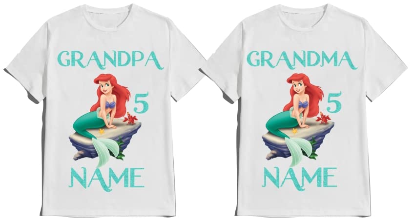 Mermaid Birthday Girl Shirt Family Custom Family Matching Ariel Tees