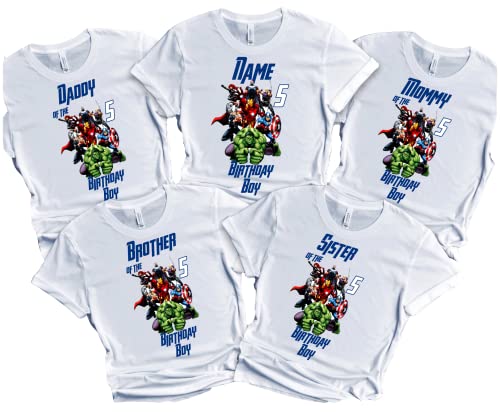 Avenger Birthday Boy Shirt Family Matching Super-Hero T-shirts Custom Super Hero Tees Kids