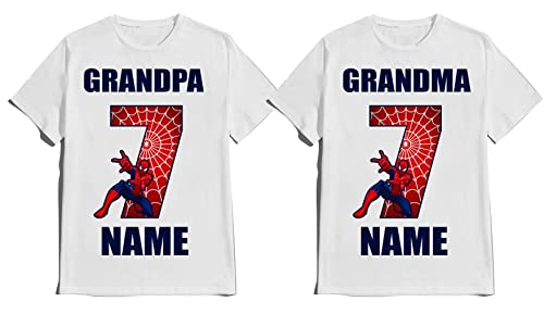 Spider Birthday Boy Shirt Family Matching Tees Superhero Shirts Super-hero tee