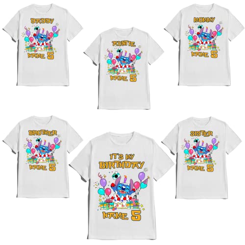 Stitch/Birthday Shirt Boy Lilo/Birthday Girl Tee Matching Family Tees Custom Shirts Kids Party T-shirts