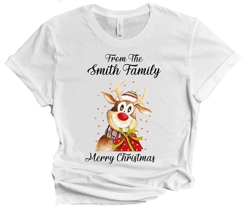 Christmas Matching Shirts For All The Family Custom Gift Holidays Christmas Eve White Tshirt All Sizes Kids And Adults Personalized Customize Name Shirt