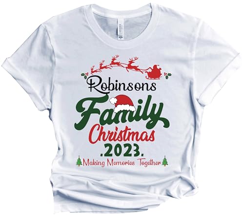 Christmas Matching Shirts For All The Family Custom Gift Holidays Christmas Eve White Tshirt All Sizes Kids And Adults Personalized Customize Name Shirt