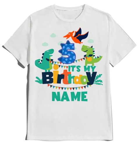 Dinosaur Birthday Shirt Dino Family Matching T-shirts Dinosaurs Custom Tshirt Name Age Kids Party Tees