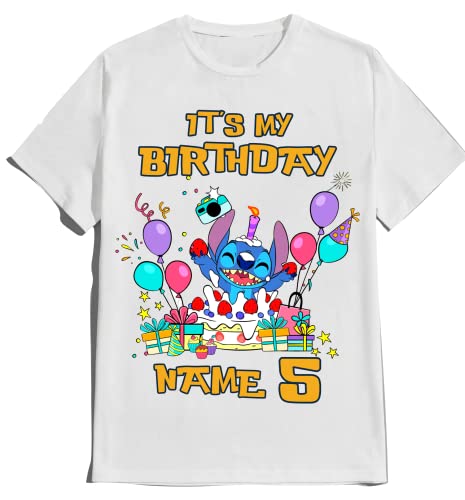 Stitch/Birthday Shirt Boy Lilo/Birthday Girl Tee Matching Family Tees Custom Shirts Kids Party T-shirts