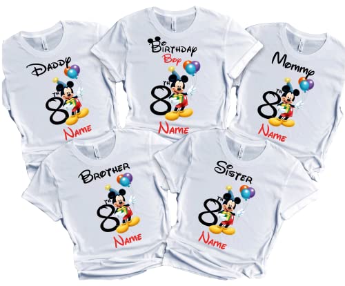 Birthday Kids Mouse Boy Girl Tees Matching Family Customize Shirts