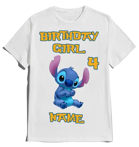 Stitch/Birthday Shirt Boy Lilo/Birthday Girl Tee Personalized Matching Family Tees Custom Shirts Kids Party T-shirts