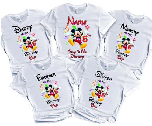 Birthday Shirt Matching Mouse Girl Boy Family Tees Customize T-Shirts