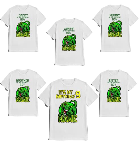 Dinosaur Birthday Boy Shirt Dino SHIRTS Girl Family Matching T-shirts Dinosaurs Tee Custom Tshirt Name Age Kids Party Tees