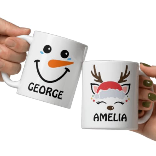 Personalized Christmas Coffee Mug 2 – Custom Name Photo Holiday Ceramic Mugs 11oz