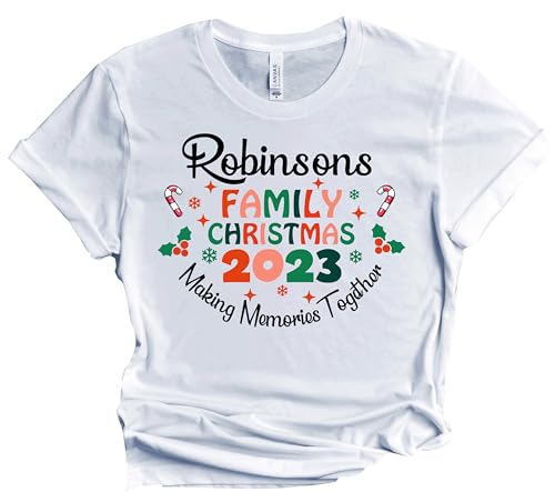 Christmas Matching Shirts For All The Family Custom Gift Holidays Christmas Eve White Tshirt All Sizes Kids And Adults Personalized Customize Name Shirt