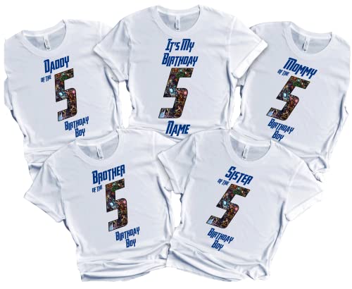 Avenger Birthday Boy Shirt Custom Super Hero Tees Kids Party Family Matching Super-Hero T-shirts