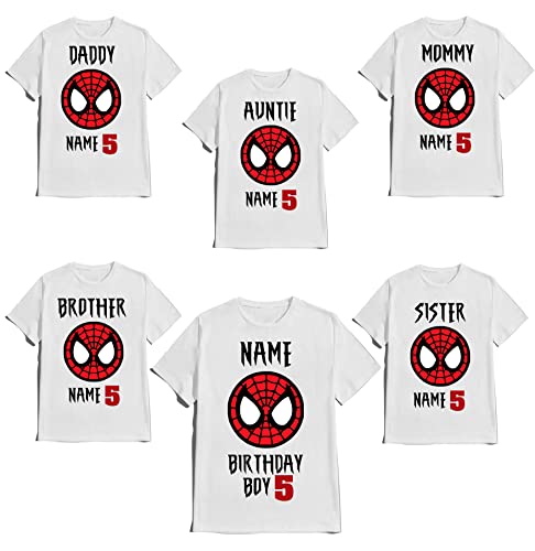 Birthday Spider Shirt Boy Family Matching Tees Superhero T-shirt