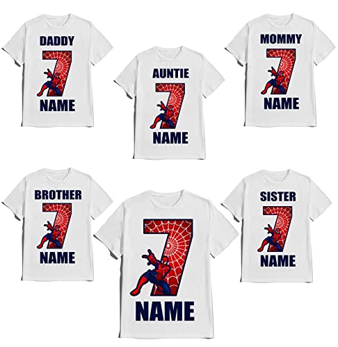 Spider Birthday Boy Shirt Family Matching Tees Superhero Shirts Super-hero tee