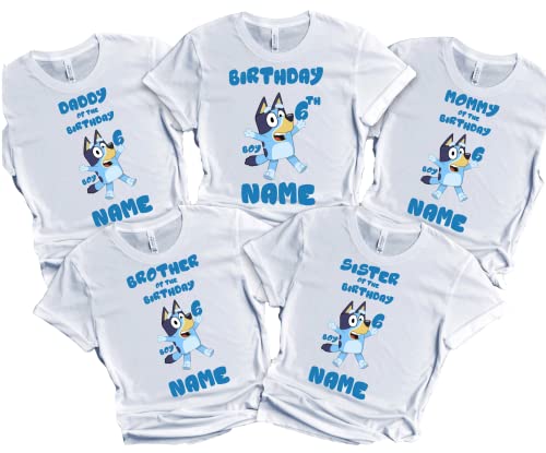 Blue Shirt Birthday Tees Matching Family Custom