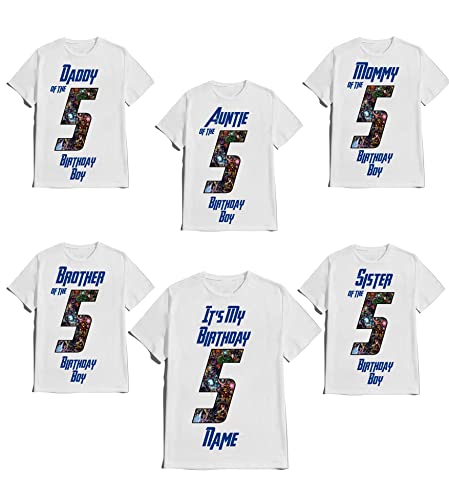 Avenger Birthday Boy Shirt Custom Super Hero Tees Kids Party Family Matching Super-Hero T-shirts