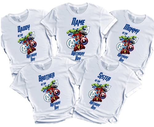 Avenger Birthday Shirt Boy Family Matching Super-Hero T-shirts Custom Super Hero Tees