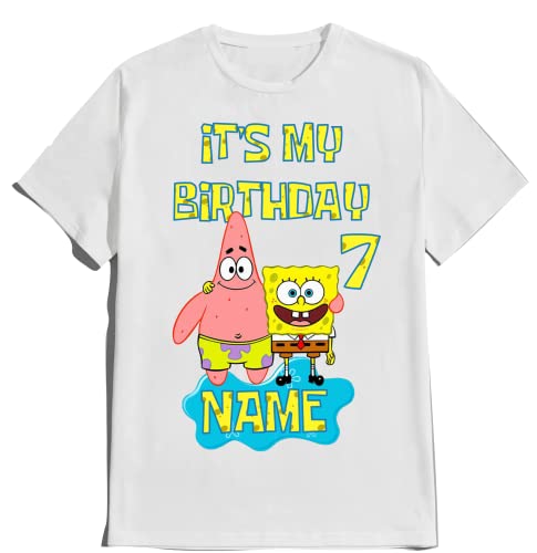 Birthday Sponge Boy Girl Family Matching Tshirts Custom Shirt Custom Name Age Kids Party Tees