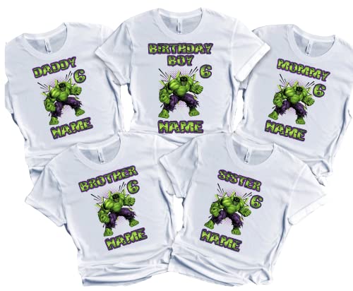 The Incredible Avenger Green Birthday Boy Shirt Custom Super Hero Tees Kids Party Family Matching Super-Hero T-shirts