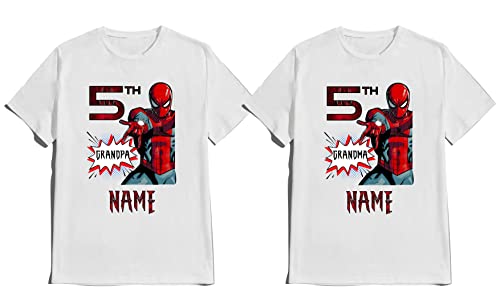 Spider Birthday Boy Spider Shirt Family Matching Tees Superhero Shirts Super-hero Custom tee