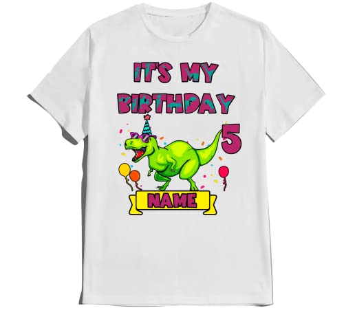 Dinosaur Birthday Shirt Dino Family Matching T-shirts Custom Tshirt Name Age Kids Party Tees
