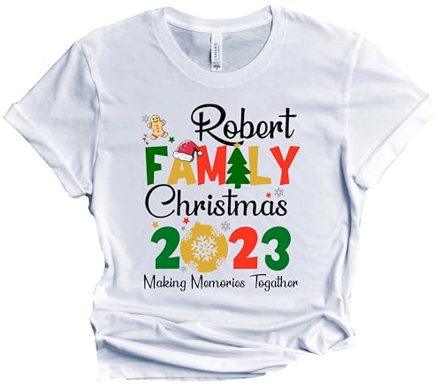 Christmas Matching Shirts For All The Family Custom Gift Holidays Christmas Eve White Tshirt All Sizes Kids And Adults Personalized Customize Name Shirt